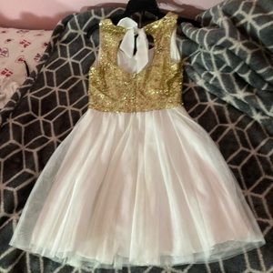 Gold and White Dress